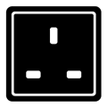 3-pin UK power socket icon